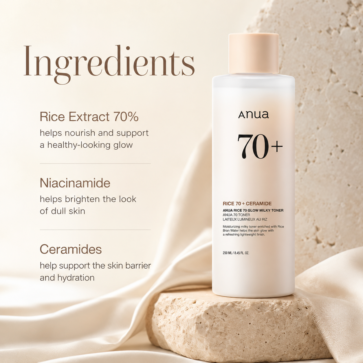 Anua Rice 70 Glow Milky Toner 250ml
