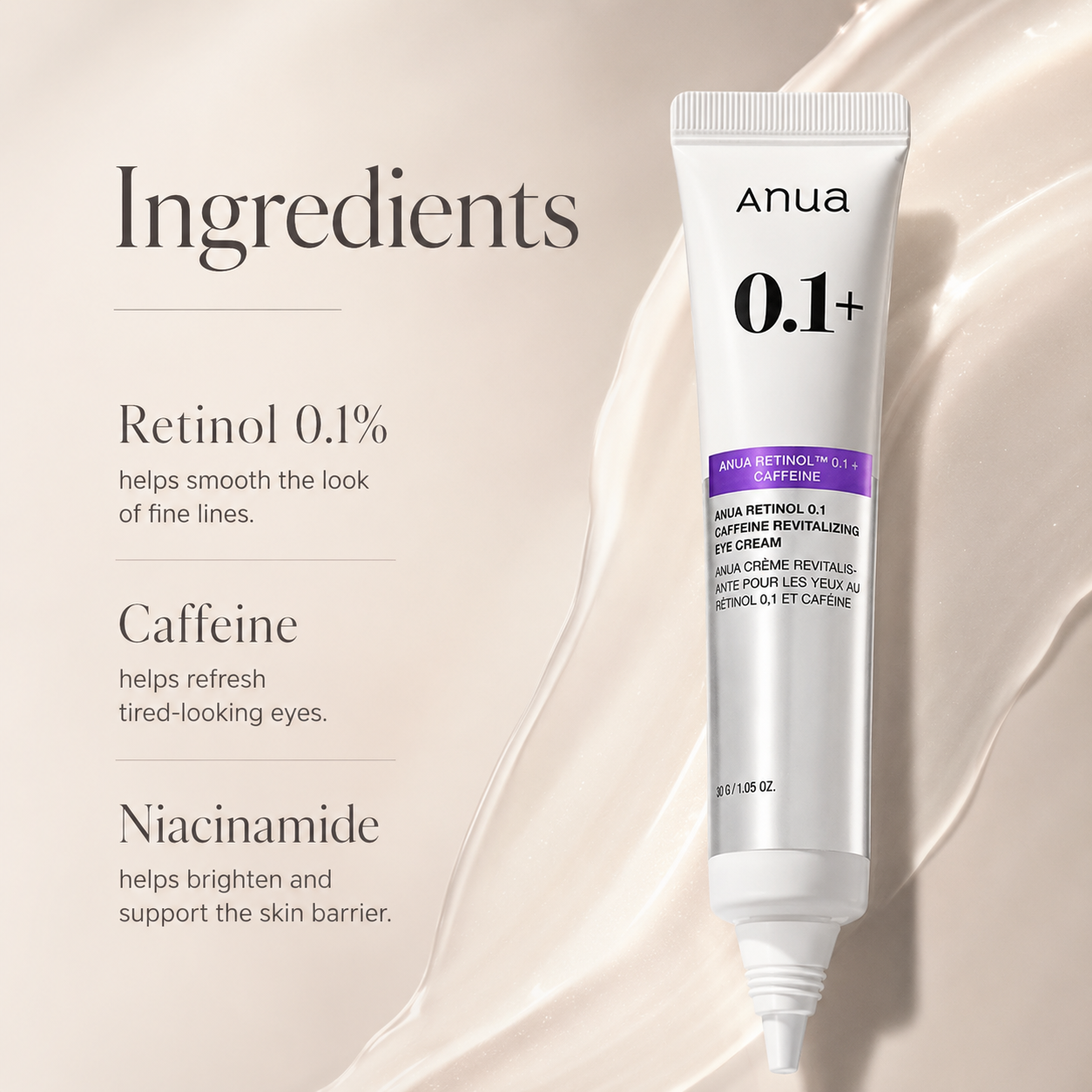 Anua Retinol 0.1 Caffeine Revitalizing Eye Cream 30g