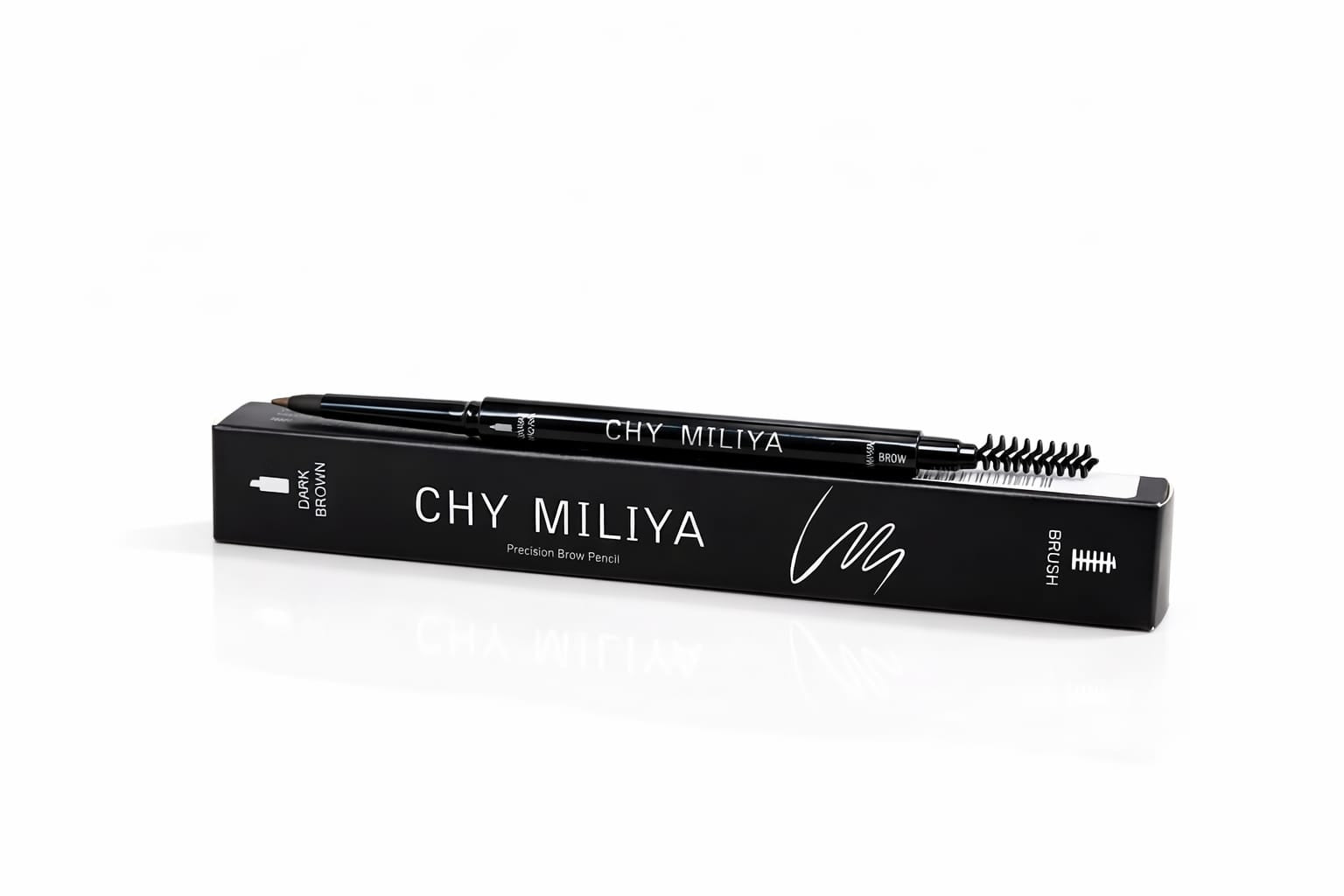 CHY MILIYA Precision Brow Pencil Dark Brown – pencil with packaging on white background