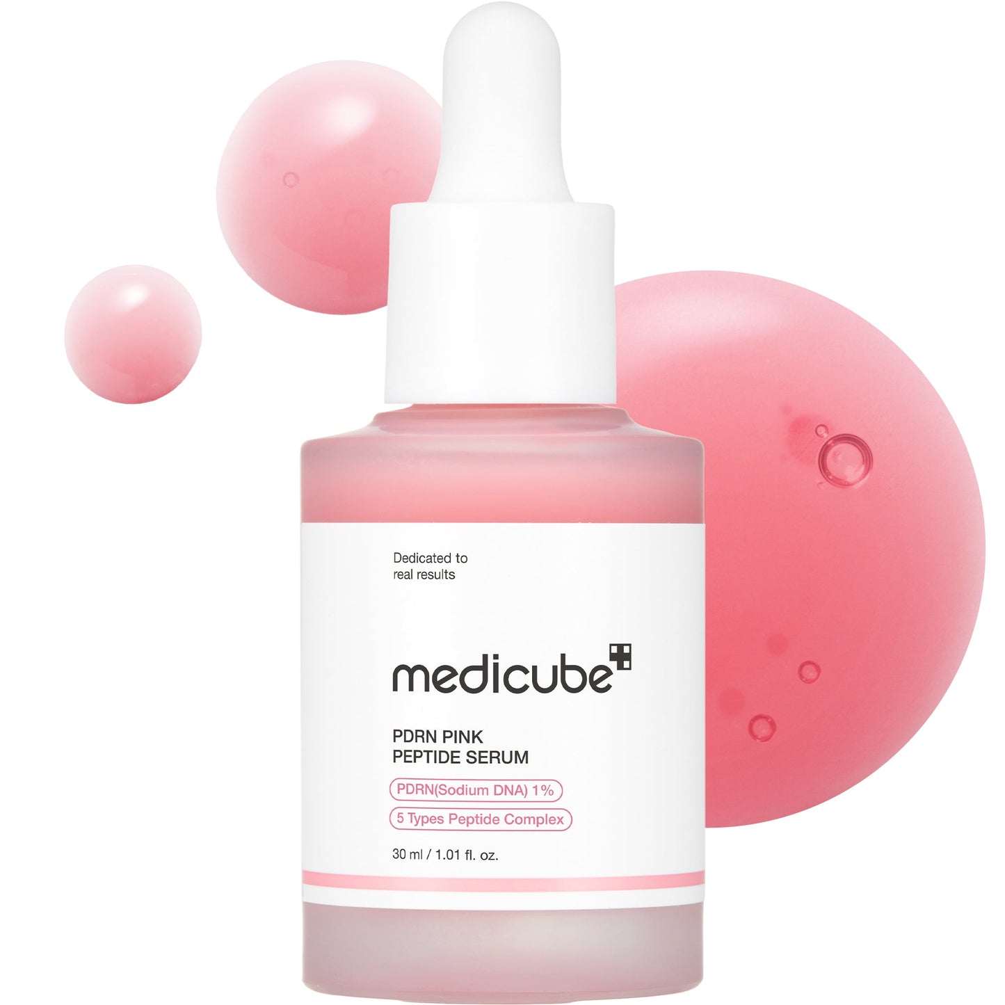 Medicube PDRN Pink Peptide Serum 30ml bottle on white background