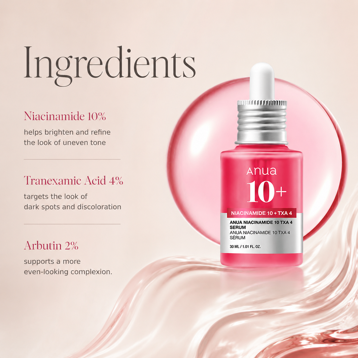 Anua Niacinamide 10% + TXA 4% Serum 30ml