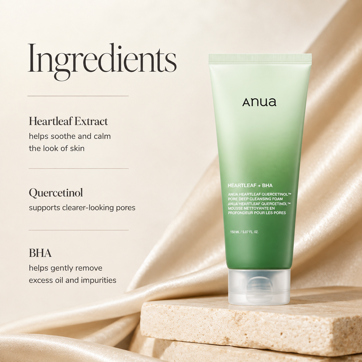 Anua Heartleaf Quercetinol Pore Cleansing Foam 150ml