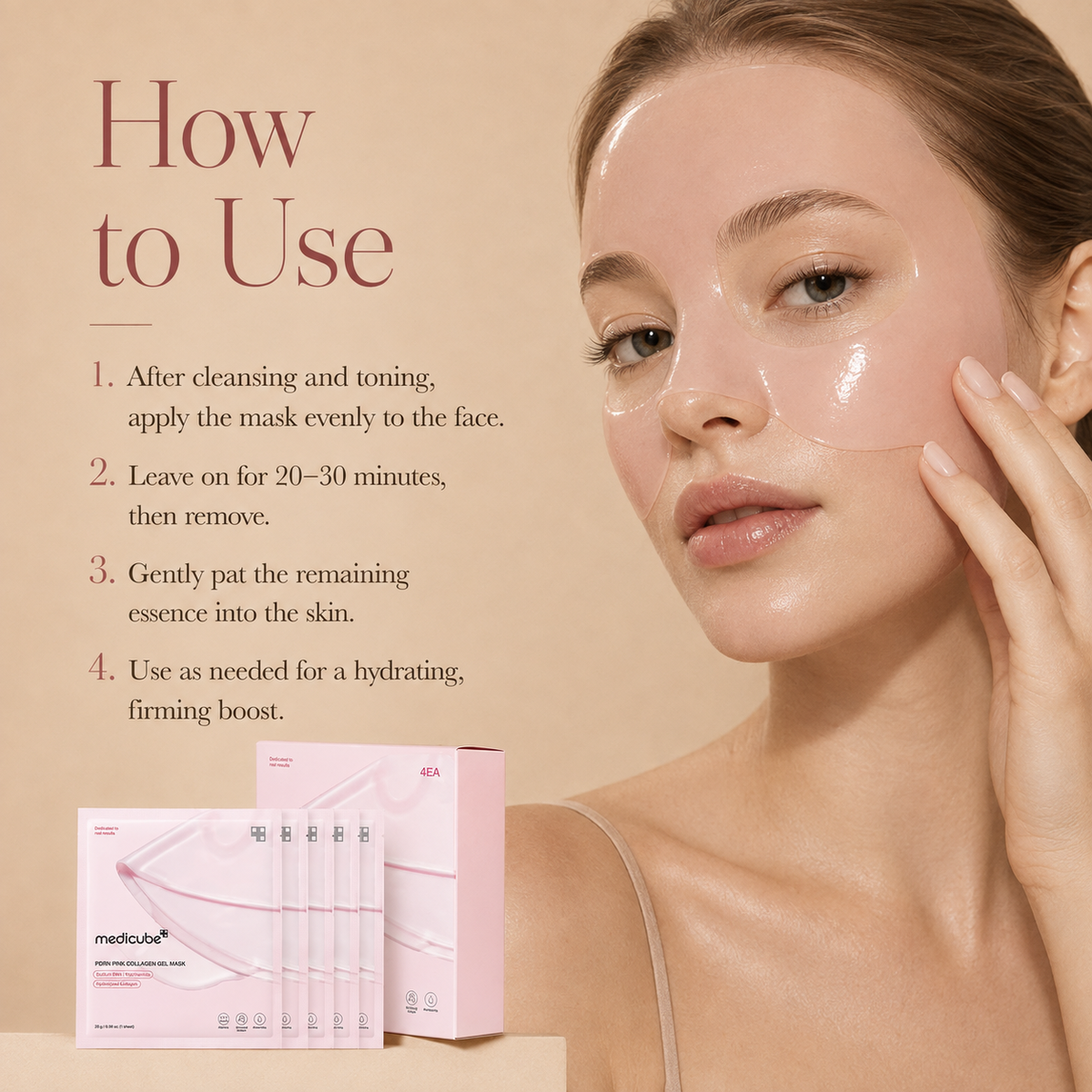 Medicube PDRN Pink Collagen Gel Mask (28g × 4ea)