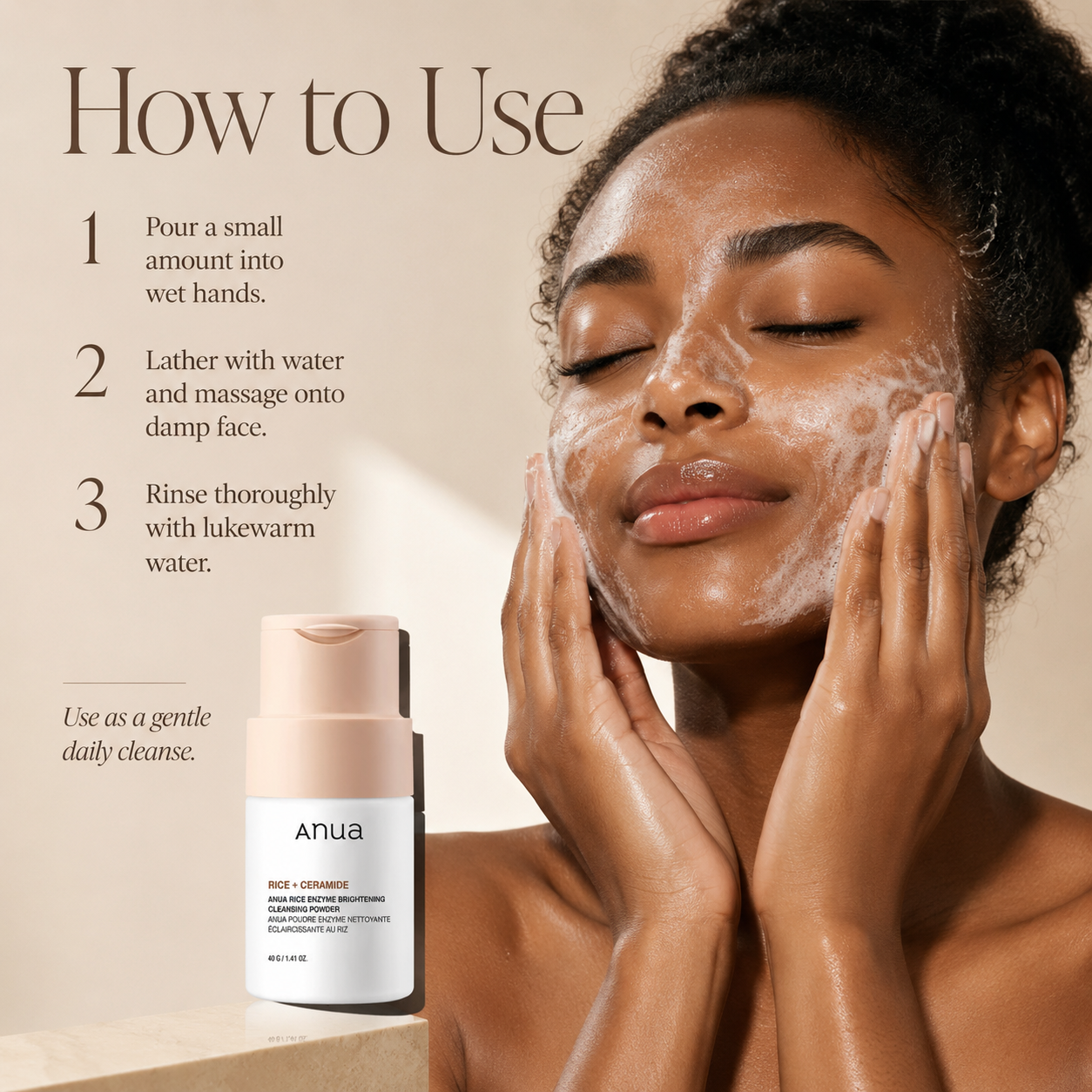 Anua Rice Enzyme Brightening Cleansing Powder 40g