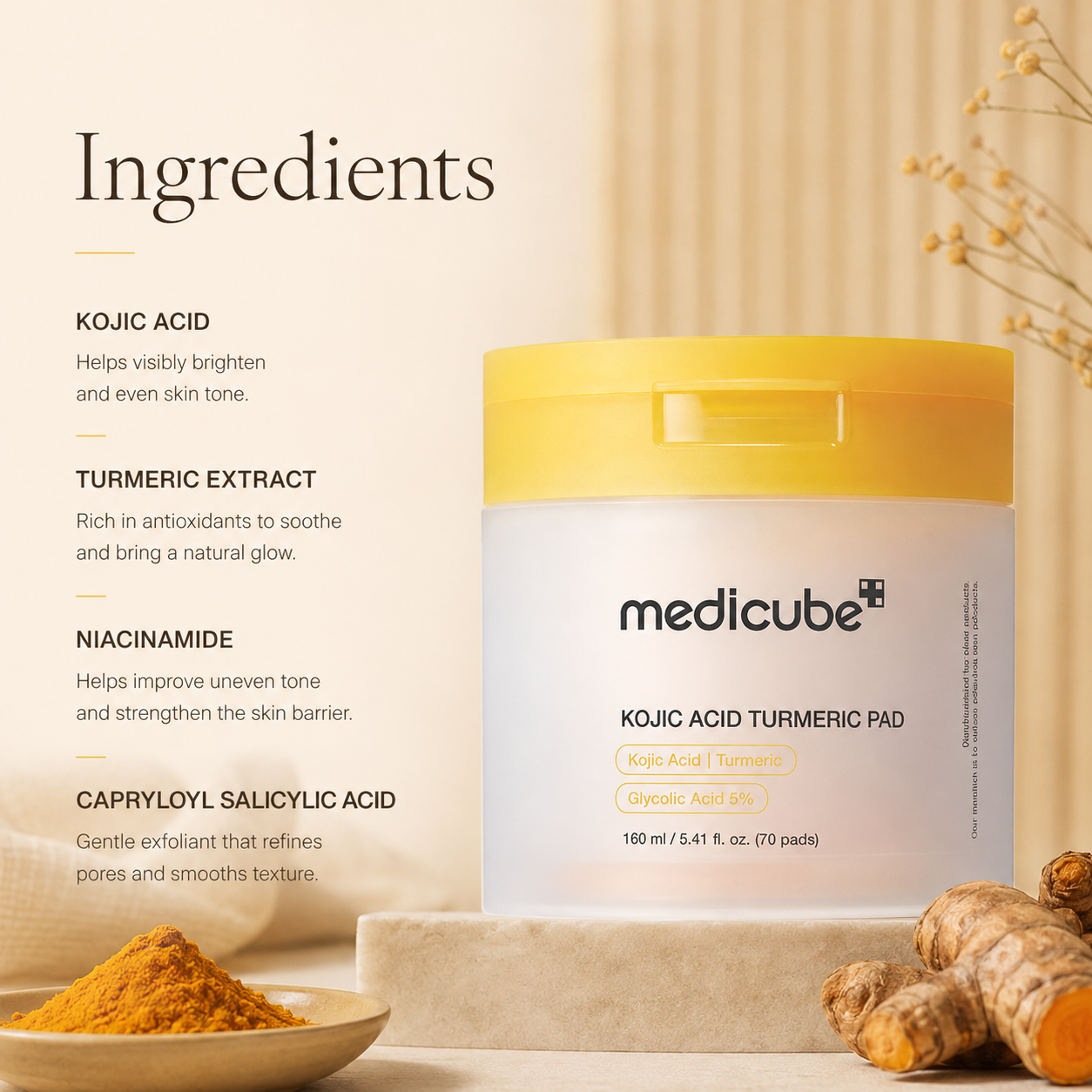 Medicube Kojic Acid Turmeric Pad 70pcs