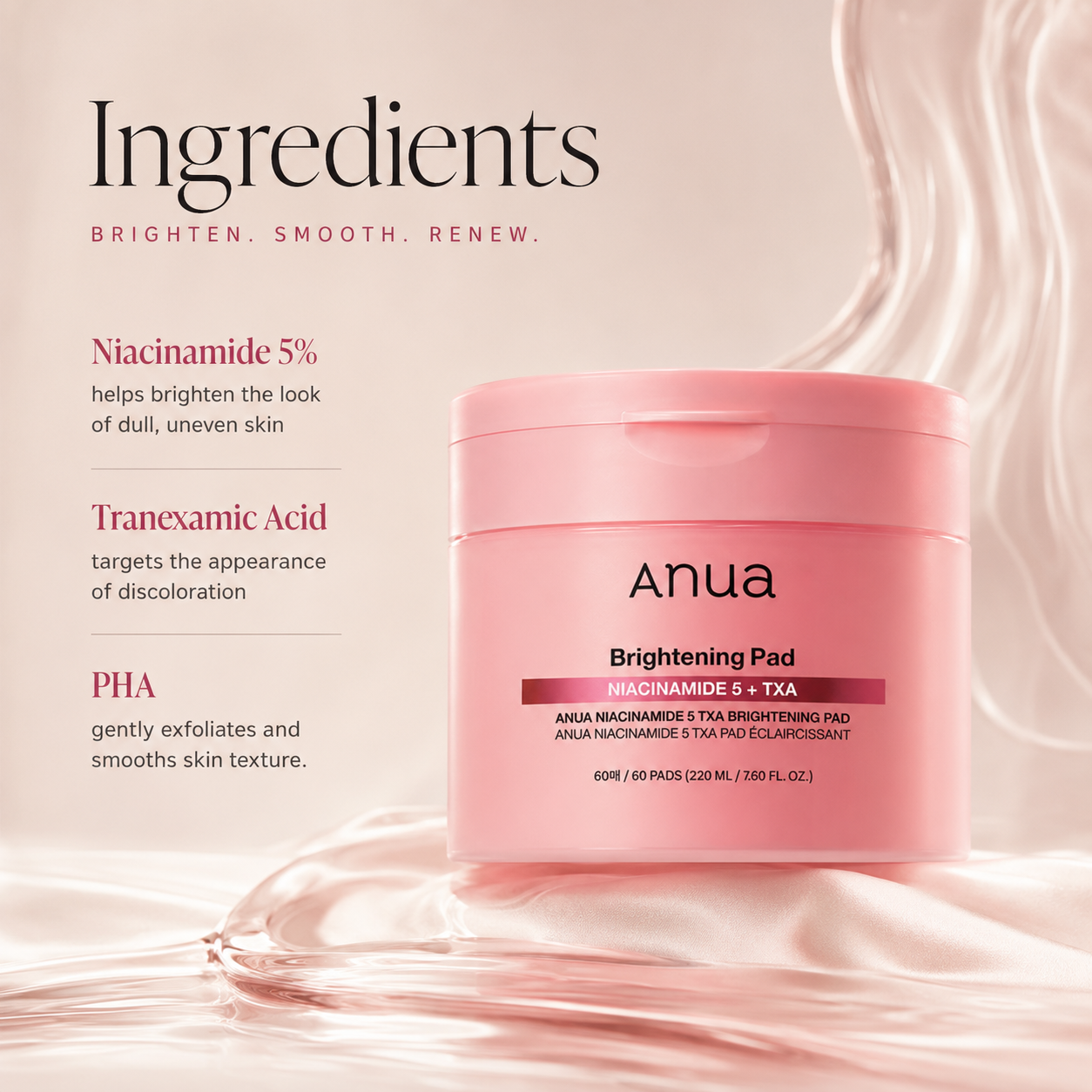 Anua Niacinamide 5 TXA Brightening Pads (60EA) 210ml