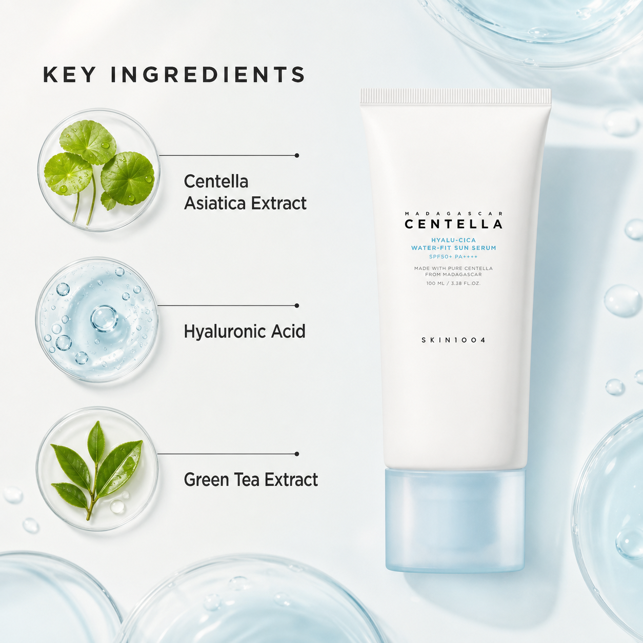 SKIN1004 Madagascar Centella Hyalu-Cica Water-Fit Sun Serum 100ml